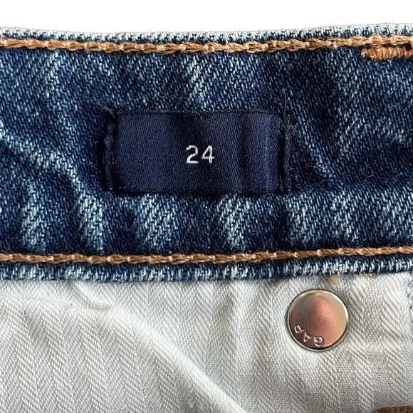 Distressed Jean Skirt Frayed Raw Hem Cut Off Denim Gap Women Size X Small XS - Picture 11 of 16